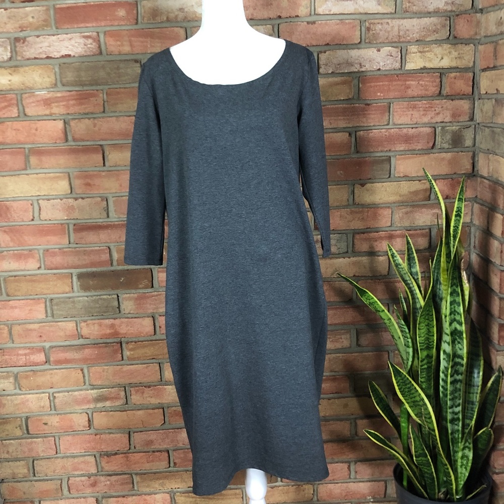 New Tom's ware Casual Fitted Grey Knit Dress